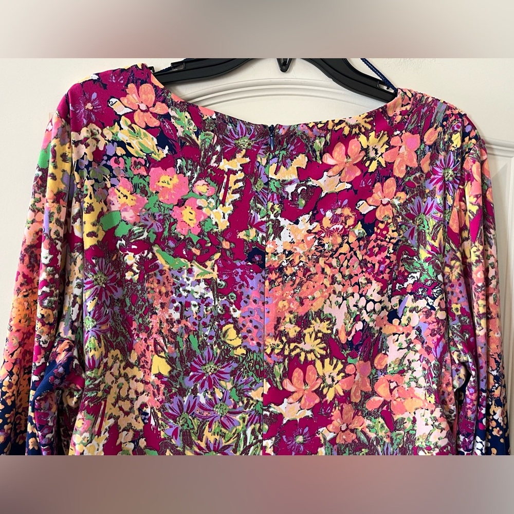 London Times Floral V-Neck Midi Dress in Multicolor Women’s size 16 - Picture 6 of 16